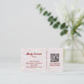 アイスクリーム事業 | ピンクのかわいいバーコード 名刺 (スタンド正面)