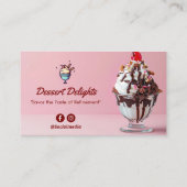 アイスクリーム事業 | ピンクのかわいいバーコード 名刺 (裏面)