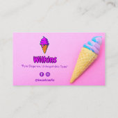 アイスクリーム事業 | ピンクのかわいいバーコード 名刺 (裏面)