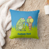 アイスクリーム付きカエル装飾用クッション クッション (ブランケット)