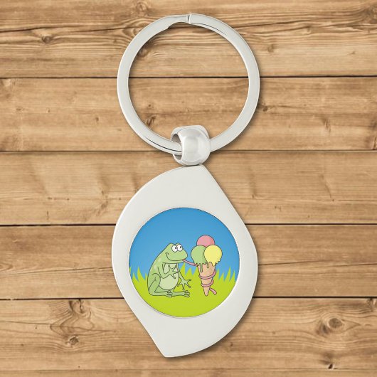 アイスクリーム付きカエル キーホルダー