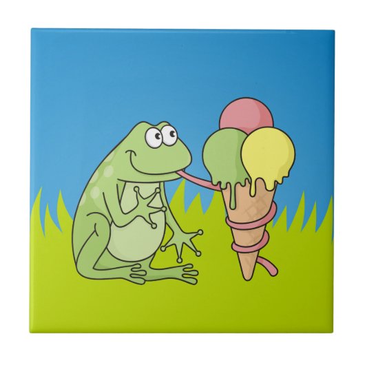 アイスクリーム付きカエル タイル (正面)