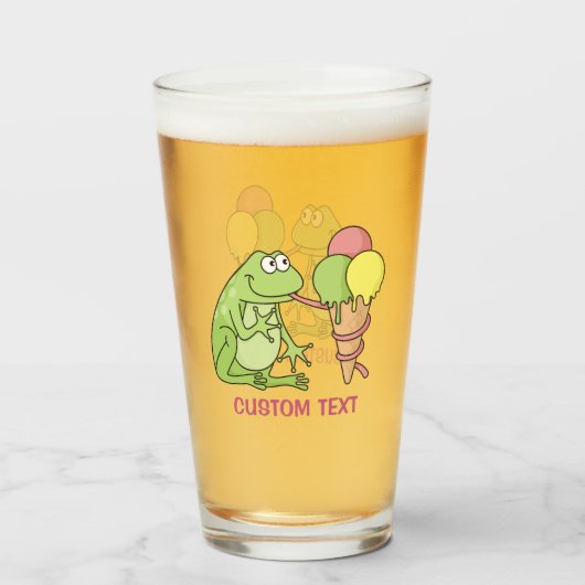 アイスクリーム付きカエル タンブラーグラス (ドリンク正面)