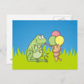 アイスクリーム付きカエル ポストカード (正面/裏面)