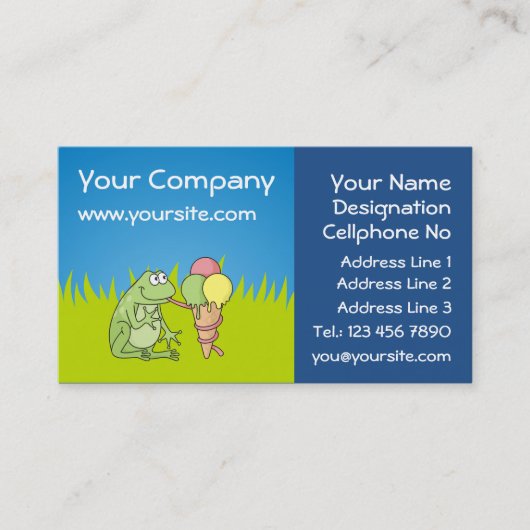 アイスクリーム付きカエル 名刺 (正面)
