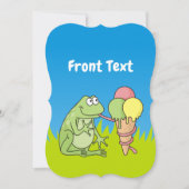 アイスクリーム付きカエル 招待状 (正面)