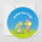 アイスクリーム付きカエル 招待状 (正面)