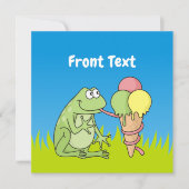 アイスクリーム付きカエル 招待状 (正面)