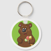 アイスクリーム付きブラウンベア キーホルダー (正面)
