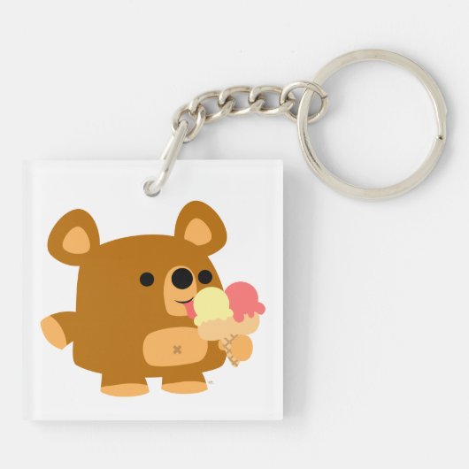 アイスクリーム付き可愛い漫画のクマアクリルのキーチェーン キーホルダー (裏面)