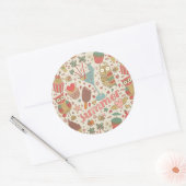 アイスクリーム付き夏パターン ラウンドシール (封筒)