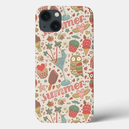 アイスクリーム付き夏パターン Case-Mate iPhoneケース (裏面)