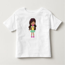 アイスクリーム付き女の子，ラテンアメリカ系女性女の子，かわいい女の子，ドレス トドラーTシャツ