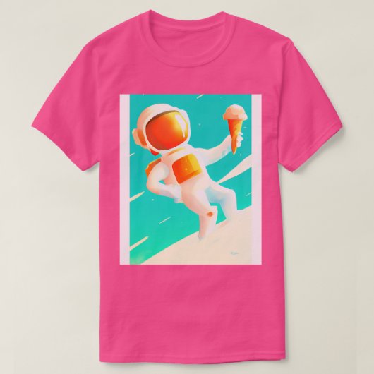 アイスクリーム付き宇宙飛行士1 Tシャツ (デザイン正面)