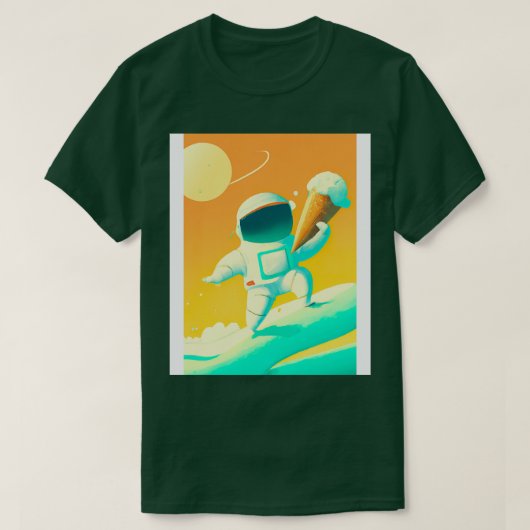 アイスクリーム付き宇宙飛行士2 Tシャツ (デザイン正面)