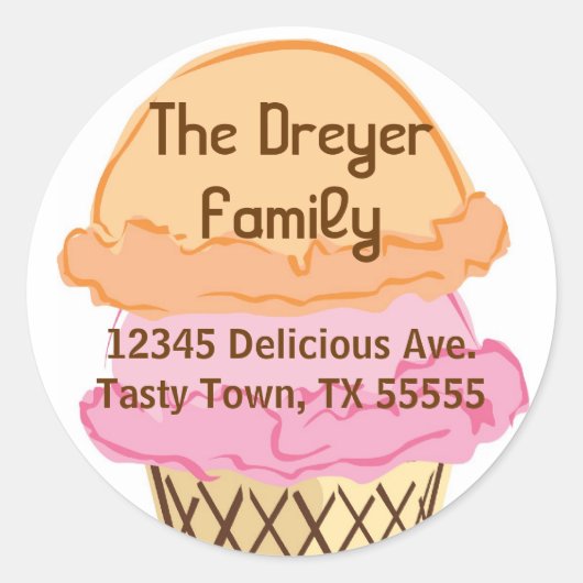 アイスクリーム住所 シール (正面)