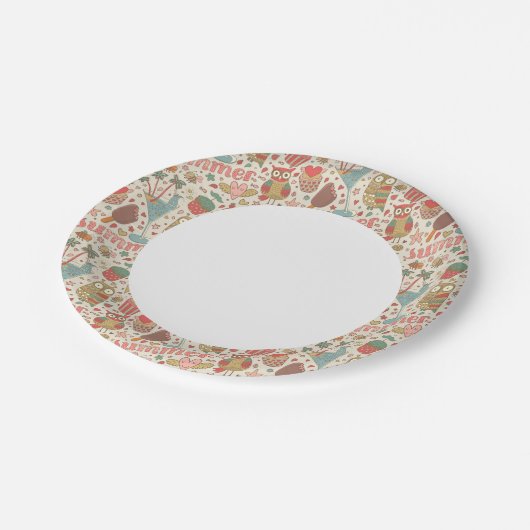 アイスクリーム入りの夏模様 ペーパープレート (アングル)