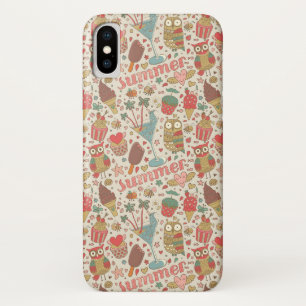 アイスクリーム入りの夏模様 iPhone X ケース