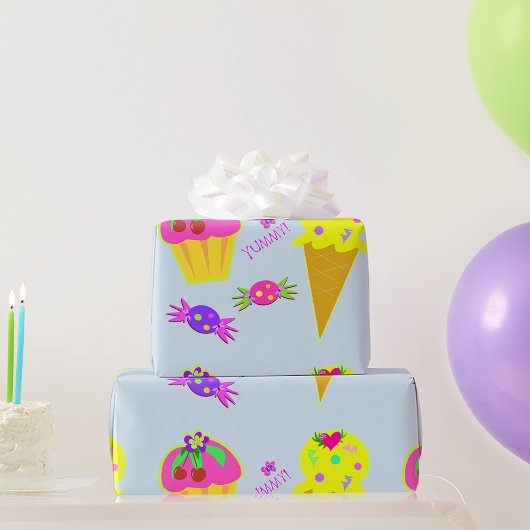 アイスクリーム及びカップケーキ包装紙 ラッピングペーパー