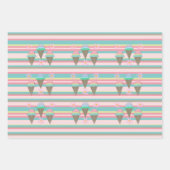 アイスクリーム及びデイジー包装紙シート ラッピングペーパーシート (正面3)