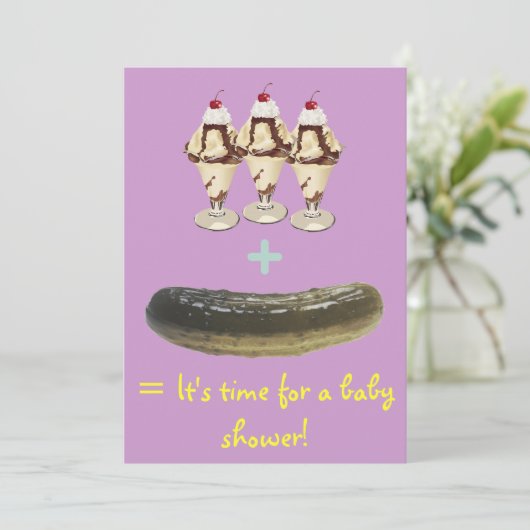 アイスクリーム及びピクルベビーシャワー招待状 招待状 (スタンド正面)