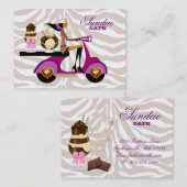 アイスクリーム名刺スクーターガールゼブラサンデ 名刺 (正面/裏面)