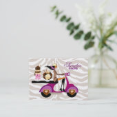 アイスクリーム名刺スクーターガールゼブラサンデ 名刺 (スタンド正面)