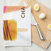 アイスクリーム名前をカスタムする&カラーキッチンタオル キッチンタオル (四つ折り)