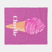 アイスクリーム名前をカスタムする&カラーフリースブランケット フリースブランケット (正面(横))