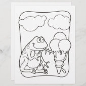 アイスクリーム塗りブックページ付きカエル (正面/裏面)