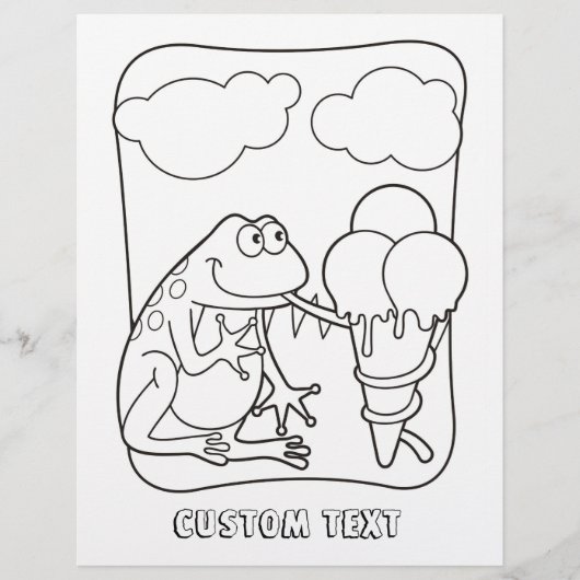 アイスクリーム塗りブックページ付きカエル (正面)