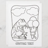 アイスクリーム塗りブックページ付きカエル (正面/裏面)