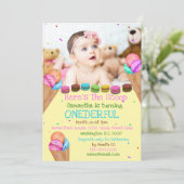 アイスクリーム夏の写真の誕生日パーティー 招待状 (スタンド正面)