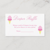 アイスクリーム夏用ベビーシャワーおむつラッフルカード エンクロージャーカード (正面)