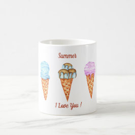 アイスクリーム大好きかわいいサマーマグカップ コーヒーマグカップ