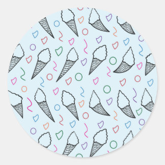 アイスクリーム好きのアイスクリームコーンアート ラウンドシール