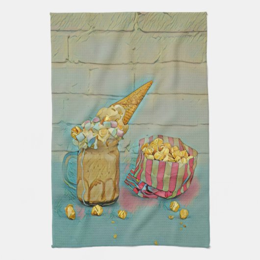 アイスクリーム好きのギフト キッチンタオル (縦)