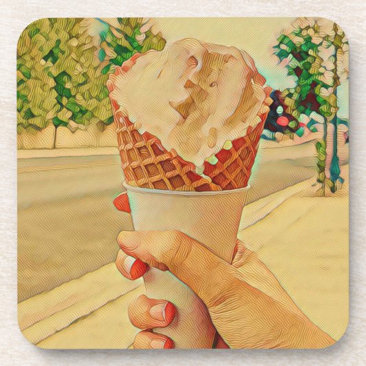 アイスクリーム好きのギフト コースター (正面)