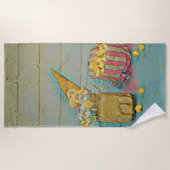 アイスクリーム好きのギフト ビーチタオル (正面)