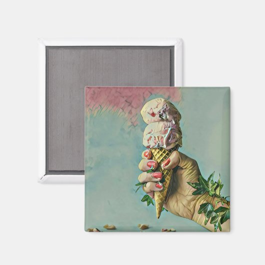 アイスクリーム好きのギフト マグネット (正面/裏面)