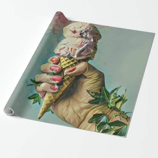 アイスクリーム好きのギフト ラッピングペーパー (アンロールド)