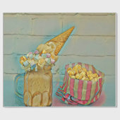 アイスクリーム好きのギフト ラッピングペーパー (フラット)