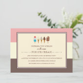 アイスクリーム子供の誕生日パーティの招待状 招待状 (スタンド正面)