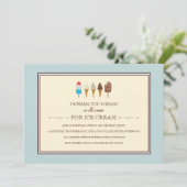 アイスクリーム子供の誕生日パーティの招待状 招待状 (スタンド正面)