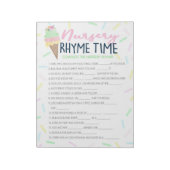 アイスクリーム子供部屋韻ベビーシャワーゲームパック ノートパッド (回転)