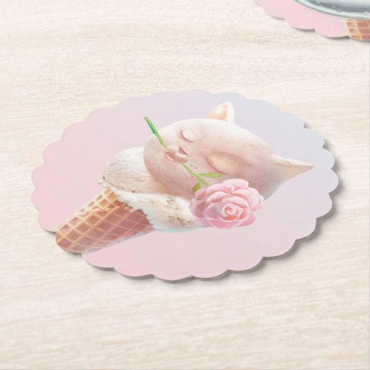 アイスクリーム子猫ロージー&ドリーミー ペーパーコースター (アングル)
