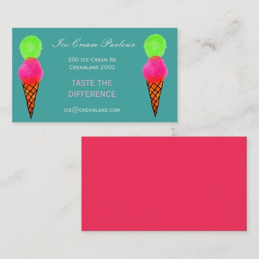アイスクリーム店かビジネス 名刺 (正面/裏面)