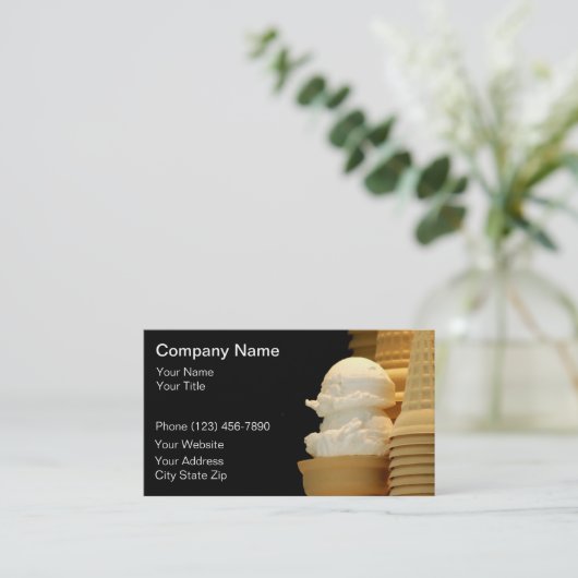 アイスクリーム店の名刺 名刺 (スタンド正面)