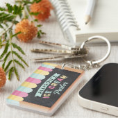 アイスクリーム店の黒板の誕生会の頂上 キーホルダー (正面右)