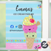 アイスクリーム店バンパーティーショップイベントフードバンブー ウィンドウサイン (ホーム)